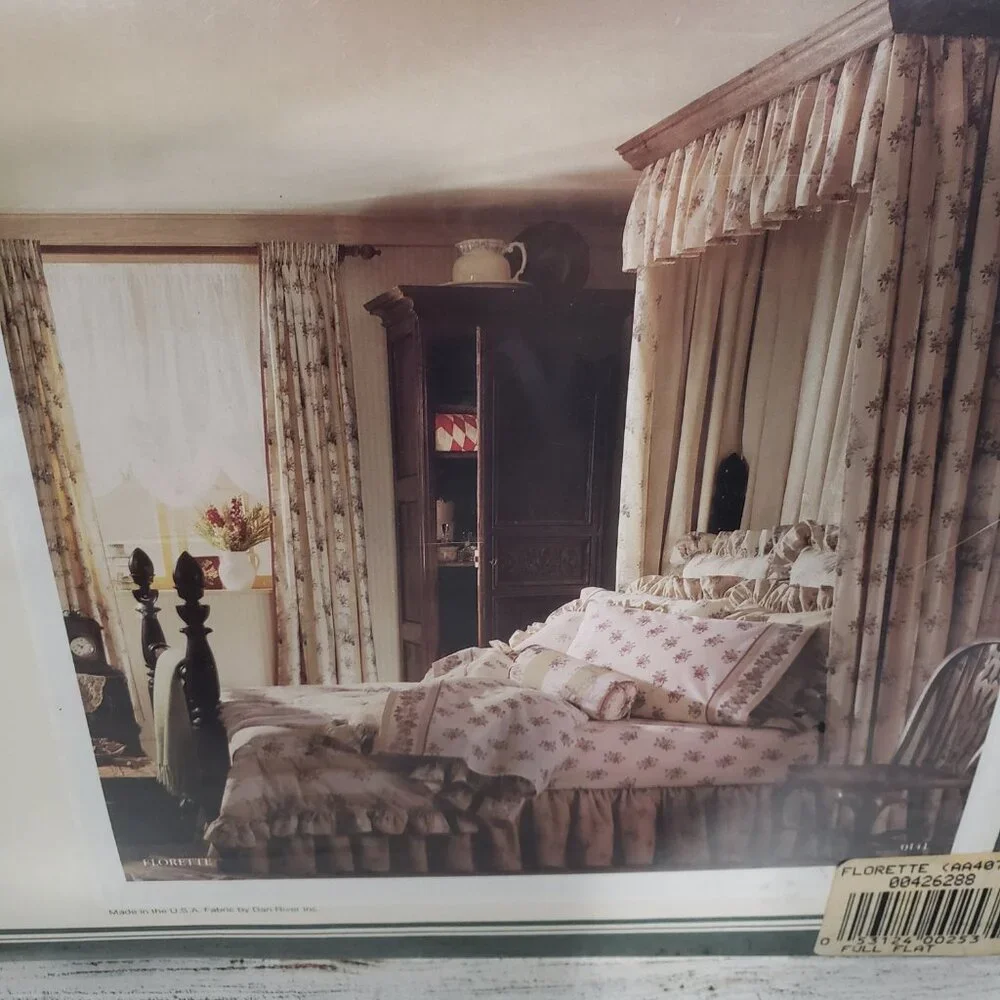 NIP Laura Ashley Florette Full Flat Sheet Floral Roses Cottagecore Grandmacore